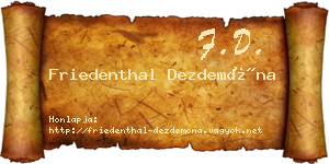 Friedenthal Dezdemóna névjegykártya